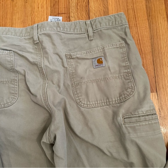 Carhartt Canvas Pants Men's 38 x 34 Relaxed Fit Beige Tan Work Utility (T) - Picture 8 of 16